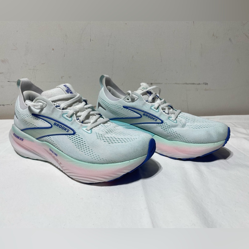 Brooks Women's Glycerin GTS 22 Running Shoe 10.5 White Limpet Shell Amparo Blue - Picture 6 of 16